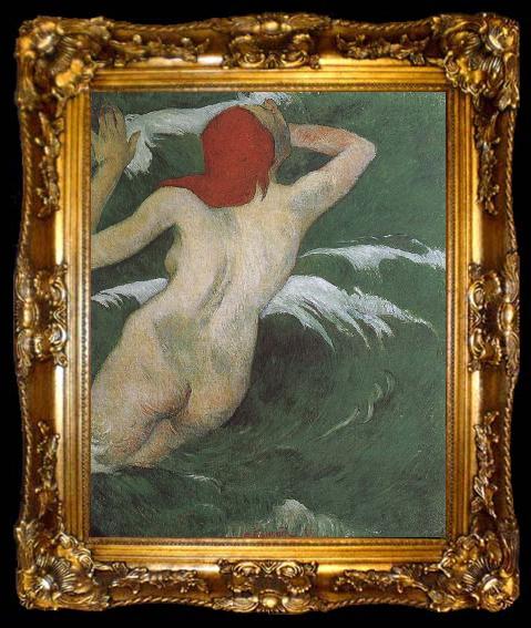 framed  Paul Gauguin Wave of goddess, ta009-2
